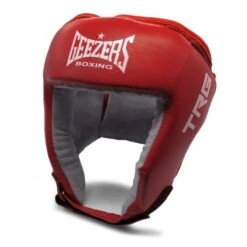 Geezers Leather TRG Boxing Headguard -Empire Sales Store geezers trg leather headguard red