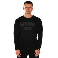 Kronk Detroit Applique Sweatshirt -Empire Sales Store kronk detroit applique sweatshirt black 1
