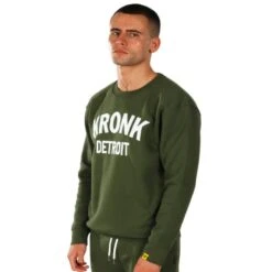 Kronk Detroit Applique Sweatshirt -Empire Sales Store kronk detroit applique sweatshirt khaki 1