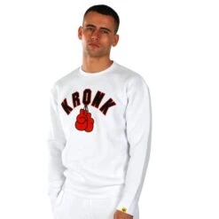 Kronk Gloves Applique Sweatshirt 10 Kronk Gloves Applique Sweatshirt -Empire Sales Store kronk gloves applique sweatshirt white 1
