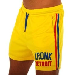 Kronk Iconic Detroit Applique Lined Shorts -Empire Sales Store kronk iconic detroit applique lined shorts yellow 1