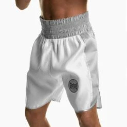 Suzi Wong X Geezers Satin 2 Colour Boxing Shorts -Empire Sales Store sw1700 white silver 1