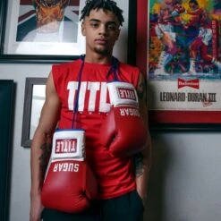 TITLE Boxing Sugar Ray Leonard Signature Leather Sparring Gloves -Empire Sales Store tb165 9