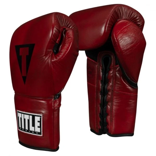 TITLE Boxing Blood Red Leather Sparring Gloves - Lace 3 TITLE Boxing Blood Red Leather Sparring Gloves - Lace