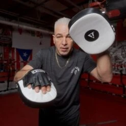 TITLE Cobra Leather Punch Mitts - White/Black -Empire Sales Store title cobra leather punch mitts 3